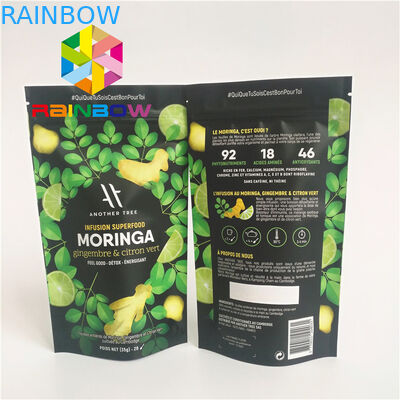 Đứng lên Túi nhựa Ziplock Bao bì Nhôm Lá lót Bột Matcha