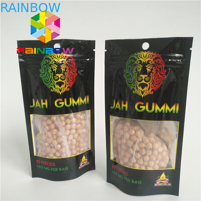 In lá nhiều lớp Mylar Ziplock đứng lên Túi Mmj Weed Cần sa Bao bì