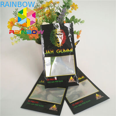 In lá nhiều lớp Mylar Ziplock đứng lên Túi Mmj Weed Cần sa Bao bì