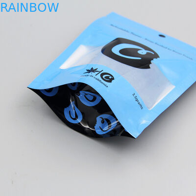 Bao bì thảo dược tùy chỉnh Bao bì 3,5g Bánh quy Mylar trẻ em Bằng chứng với cửa sổ rõ ràng