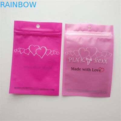 Resealable Mỹ phẩm Bao bì Túi bông tai màu hồng