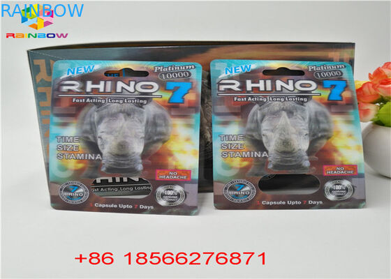 Thẻ đóng gói thuốc quan hệ tình dục và hộp trưng bày 3D Stiff Rox thuốc vỉ giấy / hộp đóng gói viên nang có lỗ kép