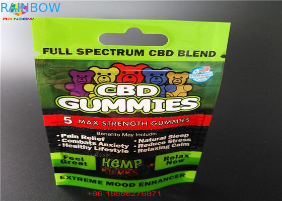 CBD GUMMIES bao bì túi nhựa có cửa sổ nhiều lớp bằng nhôm túi niêm phong nhiệt thực phẩm túi zip túi poly