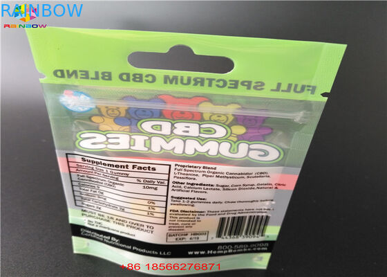 CBD GUMMIES bao bì túi nhựa có cửa sổ nhiều lớp bằng nhôm túi niêm phong nhiệt thực phẩm túi zip túi poly