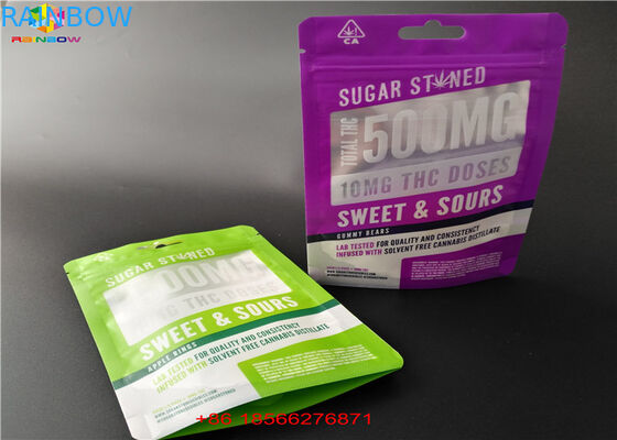 Bằng chứng trẻ em Zipper Nhôm Lá đứng lên Túi CBD / Hộp đóng gói cho đường bột