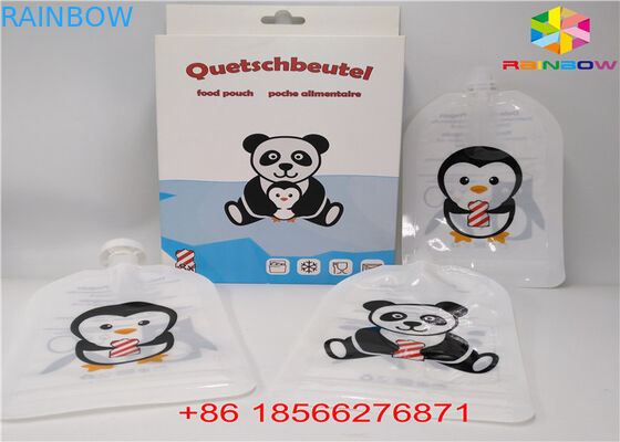 Túi Spout dạng lỏng có thể tái sử dụng, túi đứng lên với nắp chai nước ép lá Doypack