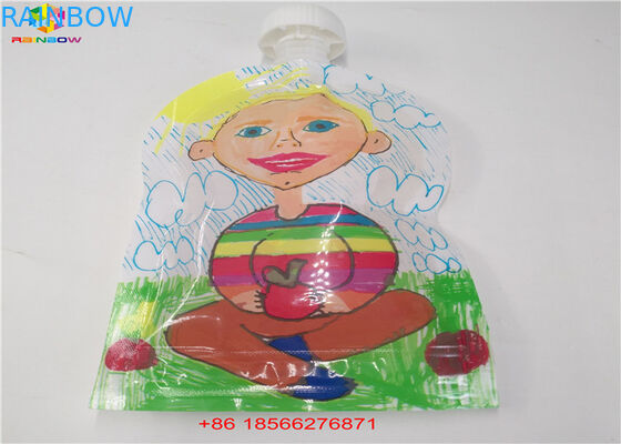 Túi Spout dạng lỏng có thể tái sử dụng, túi đứng lên với nắp chai nước ép lá Doypack