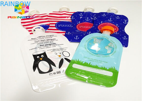 Lá nhôm đứng lên Túi Spout Bao bì In tùy chỉnh 120ml nhựa