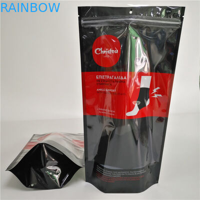 Ziplock Túi nhựa In rõ ràng Cửa sổ Đồ lót Bao bì Doy Pack Đen