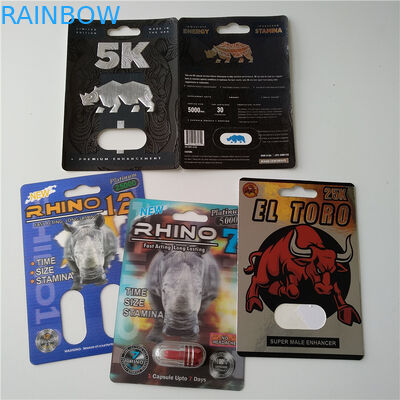 Gói thẻ 3D Bao bì Gói giấy in tùy chỉnh Thẻ Rhino 7 Jaguar 30000 Gói thuốc kích dục