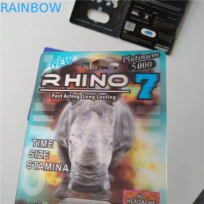 Gói thẻ 3D Bao bì Gói giấy in tùy chỉnh Thẻ Rhino 7 Jaguar 30000 Gói thuốc kích dục