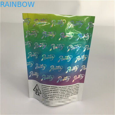 Childproof Herbal Incense Bao bì kỹ thuật số In hologram đứng lên Túi nhựa