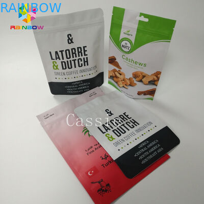 Túi nhôm bọc bao bì bằng nhựa Cà phê / trà / thực phẩm Túi Ziplock có khóa kéo