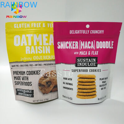 Lá nhôm đứng lên Túi Ziplock, Túi đựng thực phẩm Snack Màu sắc tùy chỉnh