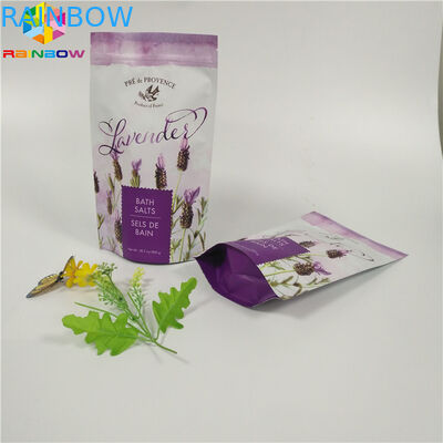 Tùy chỉnh mờ In túi giấy bao bì phẳng đáy chà túi với dây kéo