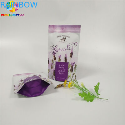 Tùy chỉnh mờ In túi giấy bao bì phẳng đáy chà túi với dây kéo