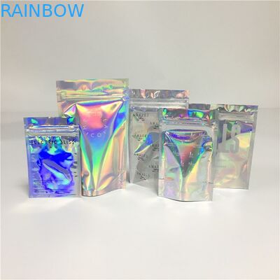 Hologram bền đứng lên Túi Mylar Cỏ dại Túi chống mùi với cửa sổ rõ ràng
