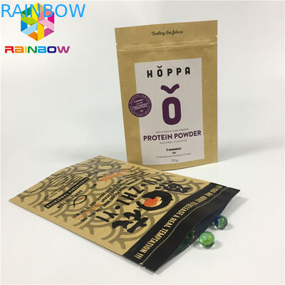 Giấy kraft Ziplock đứng lên Túi nhôm Lá tự đứng Độ ẩm cho Nut Snack