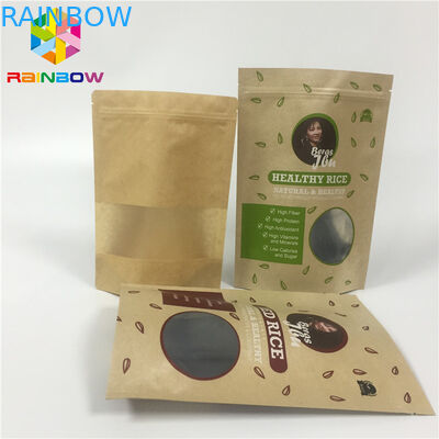 Giấy kraft Ziplock đứng lên Túi nhôm Lá tự đứng Độ ẩm cho Nut Snack
