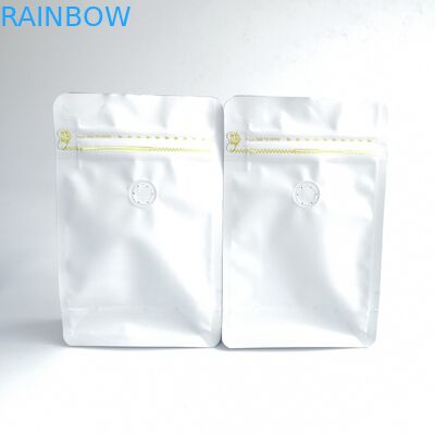 Túi cà phê đáy phẳng màu trắng tùy chỉnh