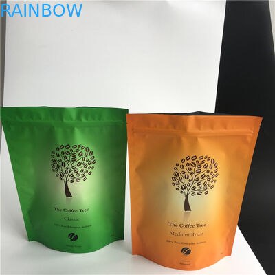 In kỹ thuật số đứng lên Túi đựng cà phê hàng đầu Ziplock có nắp 250g 500g 1kg