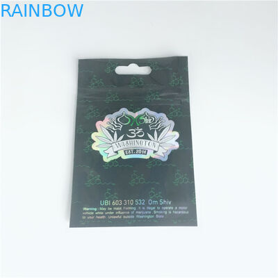 Con dấu 3 mặt Bao bì mỹ phẩm Túi giấy bạc Mylar Flat Ziplock Hút thuốc lá Bọc túi