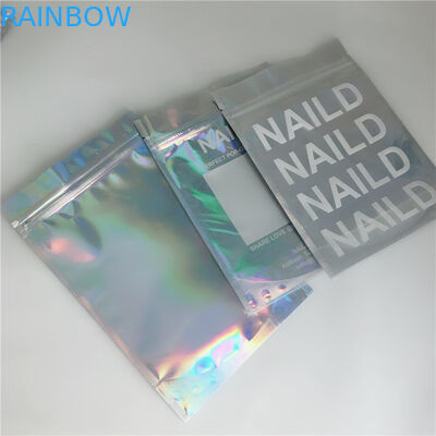 Con dấu 3 mặt Bao bì mỹ phẩm Túi giấy bạc Mylar Flat Ziplock Hút thuốc lá Bọc túi