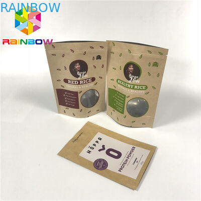 Doypack nhiều lớp nhôm lá Zip Túi giấy kraft để đóng gói Cơ thể chà