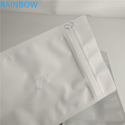 Túi đáy phẳng Bao bì thực phẩm Phim in trắng trơn hàng đầu đầy van khí