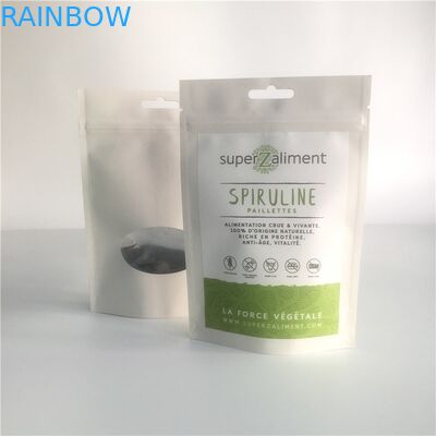 Túi giấy tùy chỉnh có thể khóa lại Đứng lên Túi in ống đồng với cửa sổ rõ ràng