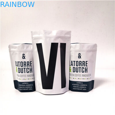 Túi cà phê màu trắng mờ Túi nhựa Bao bì Lá nhôm Heal Seal Túi