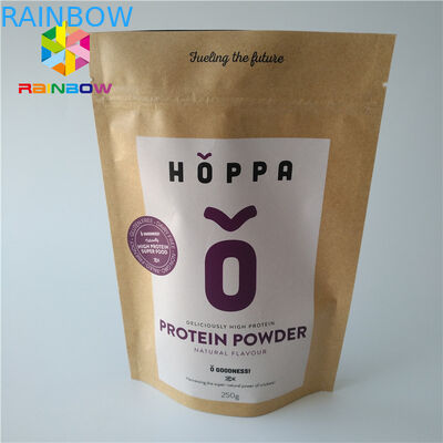 Eco Friendly Lá Túi Bao bì Thực phẩm Lớp Ziplock Logo In Giấy kraft Thủ công