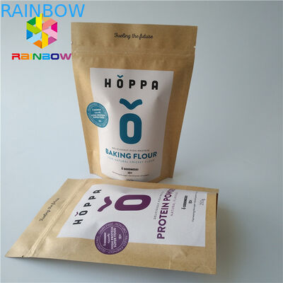 Eco Friendly Lá Túi Bao bì Thực phẩm Lớp Ziplock Logo In Giấy kraft Thủ công