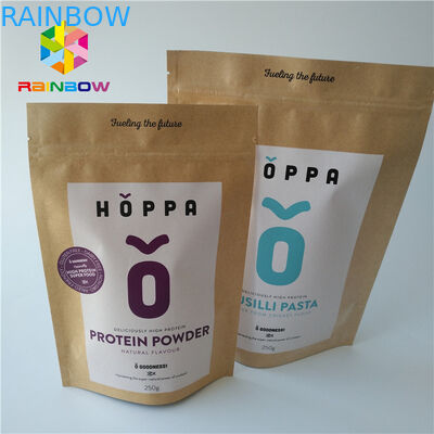 Eco Friendly Lá Túi Bao bì Thực phẩm Lớp Ziplock Logo In Giấy kraft Thủ công