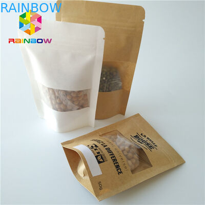 Đứng lên Snack Bao bì thực phẩm Túi Zip Khóa rõ ràng Túi nhựa trong suốt với cửa sổ