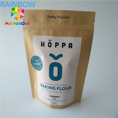 Tùy chỉnh in thực phẩm Ziplock đứng lên Túi đóng gói Túi giấy kraft Bề mặt mờ