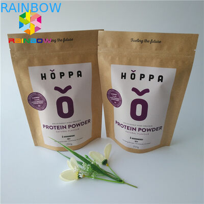 Tùy chỉnh in thực phẩm Ziplock đứng lên Túi đóng gói Túi giấy kraft Bề mặt mờ