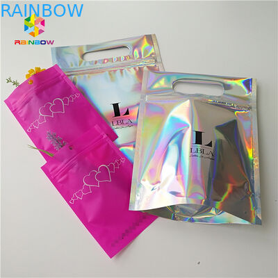 Hologram Zipper Túi giấy tùy chỉnh Hologpson Đứng lên CMYK cho mỹ phẩm