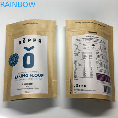 Túi giấy in tùy chỉnh tái sử dụng Lá nhôm Ziplock cho bao bì bột thực phẩm