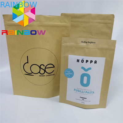 Cà phê Cỏ dại Đứng lên Túi Túi Giấy in Tùy chỉnh Bao bì Giấy kraft