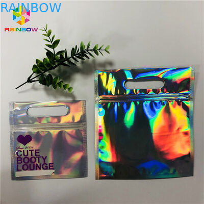 Zipper nhựa Mylar Foil Túi bao bì mỹ phẩm Hologram Laser Hologpson Loại đứng