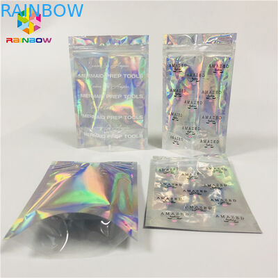 Clear Window Bao bì mỹ phẩm Túi tùy chỉnh In bằng nhựa Hologram Mylar Túi