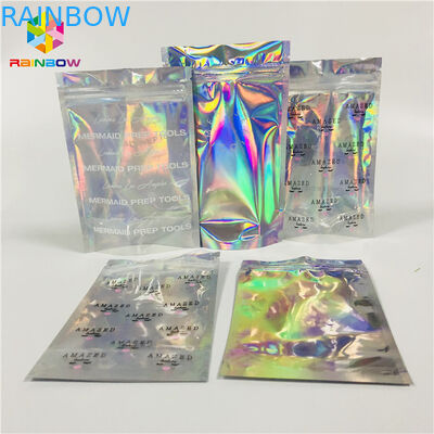 Clear Window Bao bì mỹ phẩm Túi tùy chỉnh In bằng nhựa Hologram Mylar Túi