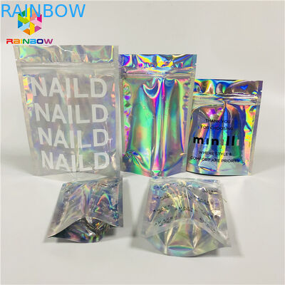 Lá nhiều lớp bao bì mỹ phẩm Laser tùy chỉnh Hologram Mylar Zipper Lock