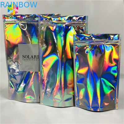 Lá nhiều lớp bao bì mỹ phẩm Laser tùy chỉnh Hologram Mylar Zipper Lock