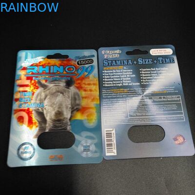 Kích thước bình thường Vỉ bao bì Thẻ Hiệu ứng 3D Thuốc kích dục cho nam Bao bì Thẻ