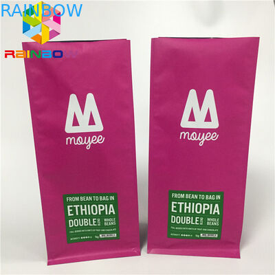 Túi nhôm bọc bao bì, đứng lên túi cà phê đáy phẳng với van