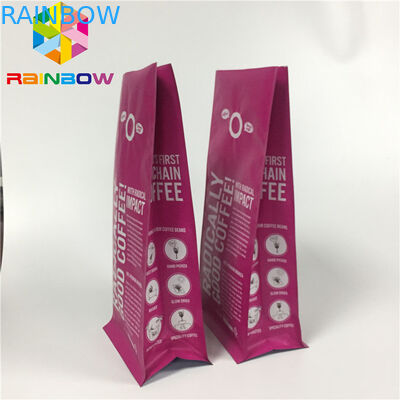 Túi nhôm bọc bao bì, đứng lên túi cà phê đáy phẳng với van