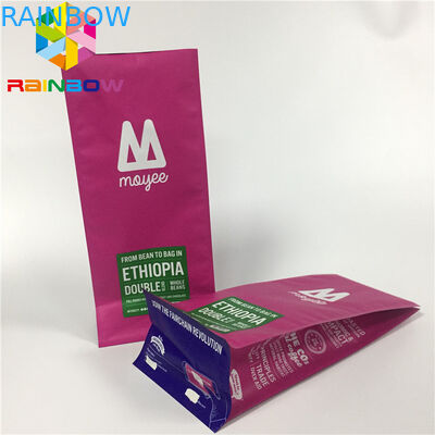 Túi nhôm bọc bao bì, đứng lên túi cà phê đáy phẳng với van