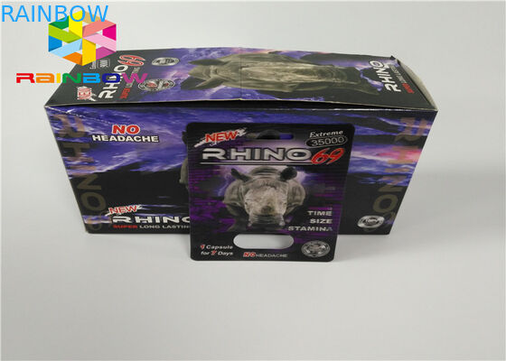 Vỉ chai nhựa chèn thẻ tăng cường nam Thuốc đóng gói 3d từ thẻ / hộp hiển thị